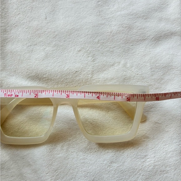 Square Cream Blue Light Non-Prescription Glasses - Picture 8 of 11